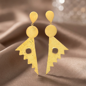 ต่างหูทรงเรขาคณิตชุบทอง 14K สำหรับเด็ก รุ่น GOLDEN CHIMES EARRINGS COMBO สวยงามแบบ HUGGIE - Product Image 3
