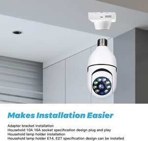 Caméra <span class=keywords><strong>IP</strong></span> PTZ 360° sans fil pour la maison, mini caméra numérique sans fil Wifi E27, caméra mini 5G sans fil Wifi 1080p HD, fabrication OEM, conforme aux normes RoHS et CE - Product Image 5