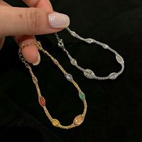Bracelet chaîne tressée en maille de dentelle colorée plaqué or 14 carats argenté pour usage quotidien, apprêts de bijoux, bracelets et joncs tendance