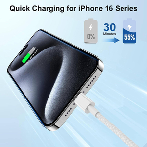 High Quality 3.3FT 1M Length USB <strong>C</strong> To USB <strong>C</strong> Braided <strong>Cable</strong> <strong>Type</strong> <strong>C</strong> <strong>Charging</strong> Data <strong>Cable</strong> for Iphone 17 16 15 Series Phones - Product Image 6
