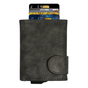 Tarjetero Delgado de Cuero PU Cardhoda con Cierre a Presión, Cartera Minimalista Unisex, Corta, con Bloqueo RFID y Clip para Billetes, Estilo Urbano - Product Image 3