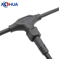 AOHUA câble solution design mâle femelle étanche IP65 T forme type 2 broches connecteur de câble séparateur