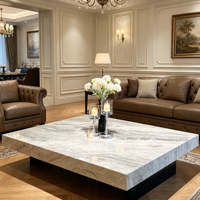 Table basse rectangulaire en marbre haut de gamme, style moderne italien, écologique, durable, minimaliste, pour salon.