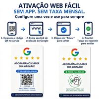 Carte NFC Google Review en portugais, PVC CR80, avec code QR, pour la demande de commentaires numériques, outil portable de collecte de commentaires professionnels