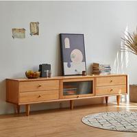 Meuble TV en bois massif Nordic Cloud, moderne, écologique, durable, pour le rangement à la maison, salon, chambre, combinaison compacte