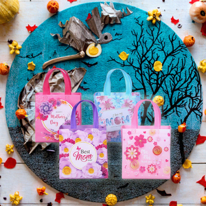Sac de courses Halloween en non-tissé écologique, 7 pouces, motif citrouille et chauve-souris, sac à main mignon pour enfants et étudiants, sac cadeau pliable - Product Image 2