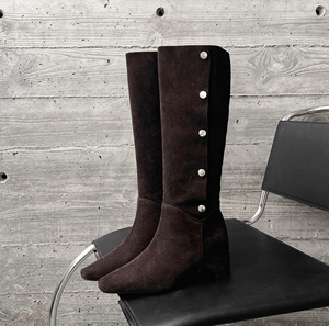 Zapatos de Tobillo para Mujer Hechos a Mano con Cuero Vacuno y Piel de Oveja Genuina, Impermeables, con Punta Puntiaguda, Tacón Grueso y Plataforma, para Primavera y Otoño - Product Image 2