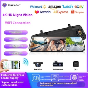 Grabadora de Conducción con Espejo Retrovisor 4K de 10 Pulgadas con Visión Nocturna, GPS, Navegación, Grabación Simultánea Frontal e Interior del Vehículo, y Asistencia de Marcha Atrás - Product Image 6