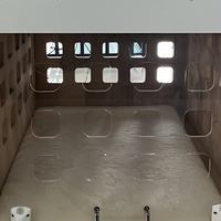 Kandang Anjing Kayu Alami dengan Pintu Transparan dan Laci untuk Anjing Kecil, Furnitur Rumah Hewan Peliharaan untuk Dalam Ruangan