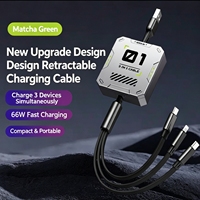 Câble de charge rapide 3-en-1 personnalisé avec logo pour iPhone, Type C, Android, universel et rétractable – Vente en gros
