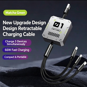 Câble de charge rapide 3-en-1 personnalisé avec logo pour iPhone, Type C, Android, universel et rétractable – Vente en gros - Product Image 6
