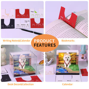 Calendario 3D para perros 2026, calendario de mesa de escritorio con luz LED, decoración creativa de escritorio y regalo de papelería - Product Image 4