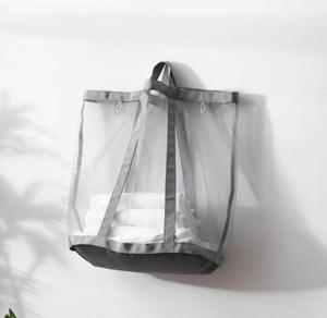 Cesta de malla plegable para artículos domésticos montada en la pared y fácil de limpiar para almacenamiento de ropa - Product Image 2