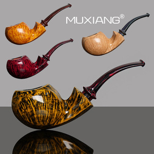Muxiang Handmade Wooden Smoking Pipe Bent Type Tobacco Pipe For Men Personal Gift - Product Image 1