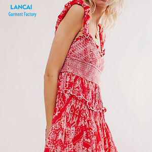 Robe d'été pour femmes robe décontractée imprimée en coton MIDI robe longueur plancher pour femmes - Product Image 2