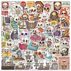 10/30/50 autocollants amusants de dessins animés de squelettes et de mèmes, mignons, pour téléphone, bagages, skateboard, imperméables, cool, jouets - Product Image 1