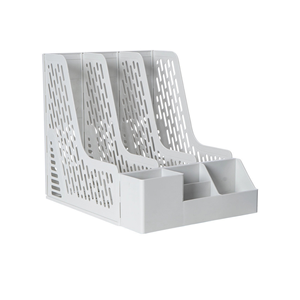 Organisateur de bureau multifonctionnel en plastique HALO, porte-revues avec compartiment de rangement pour stylos, support pour fournitures de bureau pour la maison - Product Image 6