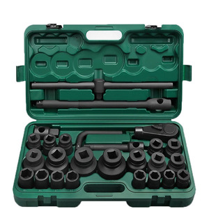 Jeu de douilles hexagonales professionnelles pour <span class=keywords><strong>camion</strong></span>, douilles jumbo standard SAE de 3/4 po et 1 po, douilles hexagonales pour voiture, boîte à écrous - Product Image 1