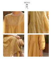 Robe longue à manches longues pour femme, col rond, grande taille, élégante et décontractée, collection Printemps 2026