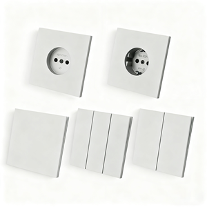 Presa a Muro Elettrica Touch Panel di Lusso Standard Europeo (Germania, Russia, Francia) 250V 85x85mm 1/2/3 Gang con Presa Schuko - Product Image 1