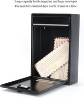 Boîte aux lettres murale en métal noir avec serrure SM-0601CM, design vertical moyen, serrure à combinaison, grande capacité, utilisation intérieure/extérieure
