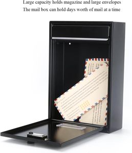 Wall-Mounted Black Metal <b>Locking</b> Mailbox SM-0601CM Medium Vertical Design Combination Lock Large Capacity Indoor/Outdoor Use - Product Image 6