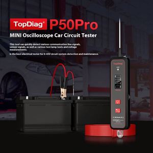 เครื่องทดสอบแบตเตอรี่ Topdiag P50 Pro 12V AC/DC และเครื่องทดสอบวงจรยานยนต์ พร้อมออสซิลโลสโคป จอแสดงผลดิจิตอลอเนกประสงค์ - Product Image 1