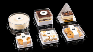 Boîte d'emballage de gâteau au fromage triangle <span class=keywords><strong>PET</strong></span> de qualité alimentaire en plastique avec couvercle blister Récipient à dessert en plastique transparent de qualité alimentaire - Product Image 2
