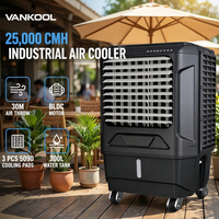 Ventilateur évaporatif portable Vankool OEM 25000 cmh, ventilateur de sol, refroidisseur d'air industriel 150 ㎡   Couverture avec une portée de 30 m