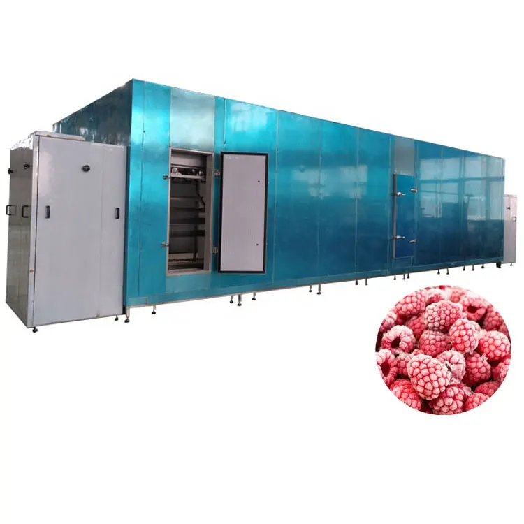 TCA 100kg to 3000kgh industrial tunnel freezer iqf machine strawberries quick freezer CE iqf vegetable freezer machine