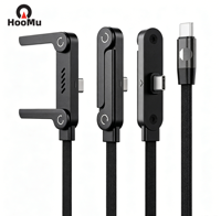 Câble Type-C vers Type-C 240W 5A à charge rapide avec support de téléphone pliable pour ordinateur portable et kit de chargeur de téléphone portable (Nylon)