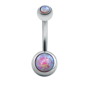 G23 Titanium Internal Threaded Opal Navel Rings <strong>Fashion</strong> <strong>Body</strong> <strong>Jewelry</strong> for Weddings and Engagements with Bell and Number Pattern - Product Image 6