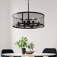 Lustre LED vintage créatif en fer en forme de tambour pour cuisine, restaurant, chambre, couloir - Idéal pour l'éclairage transfrontalier Wayfair