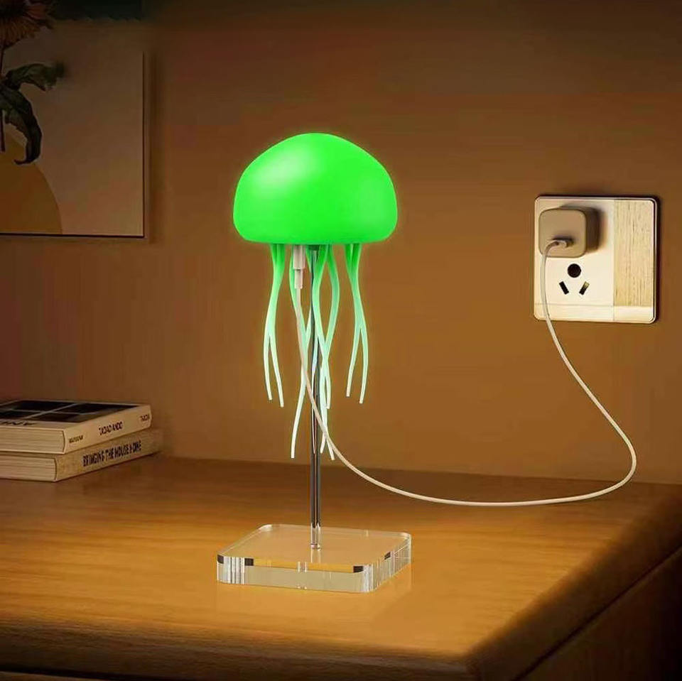 Packaging Gradient Color Festival Decorative 7 Color Gradient Floating Jellyfish Lamp Sound ...
