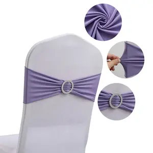 Fascia per sedia in spandex per coprisedia per banchetti in fasce per sedie colorate di qualità elastica per matrimoni con fibbia rotonda