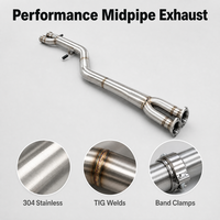 CSZ Exhaust Single Midpipe 304 Acier inoxydable 89mm pour BMW S55 M3 M4 F80 F82 3.0T Performance Tuning