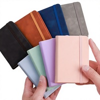 Mini A7 Kleines Notizbuch Tragbarer Notizblock mit Tasche Ledereinband Wasserabweisend Angenehme Haptik 100 Blatt Geschenk