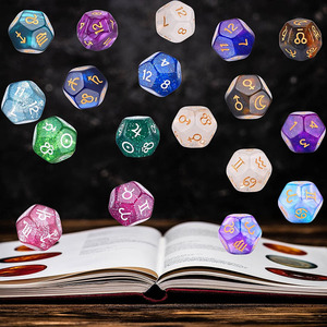 Fournisseur d'usine : Ensemble de dés d'astrologie personnalisés avec symboles du zodiaque pour la lecture de tarot professionnelle, la divination et le bien-être spirituel - Product Image 4