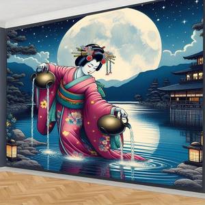Hiasan Dinding Seni Jepang Courtesan Kuniyoshi Utagawa <span class=keywords><strong>Tapestry</strong></span> Prajurit Ninja Jepang untuk Dekorasi Kamar Tidur Ruang Tamu - Product Image 4