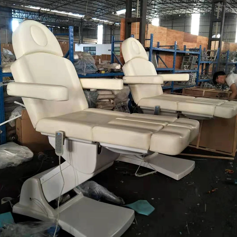 Great Foshan Factory Beauty Salon White 3/4 Motor Electric Massage Bed For Sale