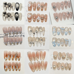 <span class=keywords><strong>Uñas</strong></span> <span class=keywords><strong>Postizas</strong></span> de Almendra Hechas a Mano <span class=keywords><strong>con</strong></span> Diseño Tridimensional, Reutilizables, Venta al Por Mayor de Fábrica, Personalización Disponible - Product Image 4