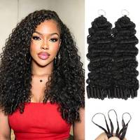 Harga Terbaik Ekstensi Rambut Crochet Miracle Knots 20 Inci Tanpa Proses Pre Looped Feather Crochet Rambut Asli Burma Keriting 100g