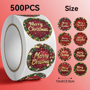 Etiquetas Adhesivas Navideñas Personalizadas ODM/OEM, Etiquetas Adhesivas de Muñeco de Nieve de Dibujos Animados, Etiquetas Adhesivas de Sellado Navideñas - Product Image 4