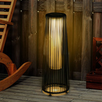 Lampes solaires de jardin, lanterne en osier tissé