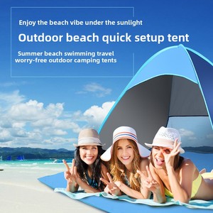 Carpa de Playa de Fábrica, 170T, Poliéster con Revestimiento Plateado, Impermeable 1000mm, Apertura Automática Rápida en 2 Segundos, para Comercio Transfronterizo - Product Image 3