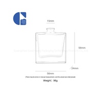 Flacon de parfum vide de luxe de haute qualité en verre de 30 ml, carré plat transparent avec col serti de 56 mm, emballage de parfum personnalisable