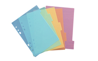 Pages de séparation en plastique A5, 5 feuilles de séparation, index PP, différentes couleurs, configuration 6 trous