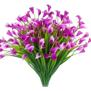 Maohua Trading Co Ltd, fleurs artificielles en calla blanches en plastique, décoration de mariage, utilisation intérieure et extérieure - Product Image 3