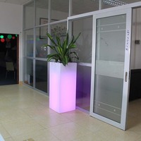Pot de fleurs lumineux LED artistique et étanche pour extérieur, pots de fleurs LED brillants, produits rotomoulés