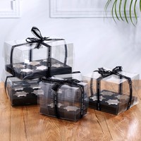 Boîte à cupcakes en plastique transparent à 6 cavités pour cupcakes, biscuits, emballage transparent pour cupcakes